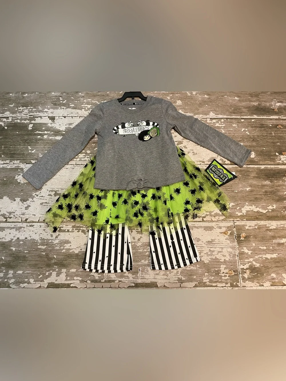 Beetlejuice Toddler Girls Halloween Tutu Costume Outfit 3 Pc 12M 18M 2T 3T 4T